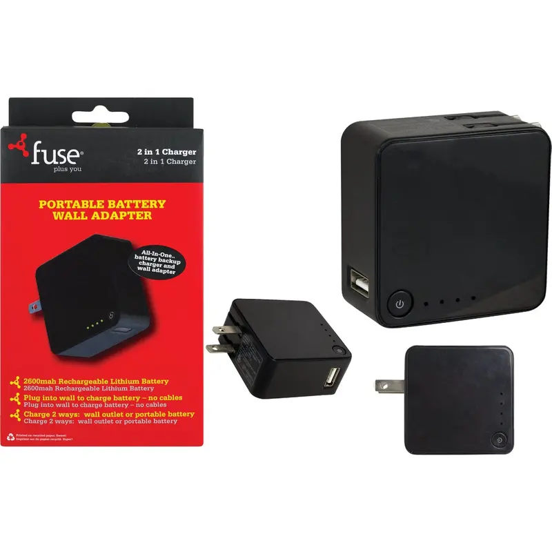 Fuse Dual-Port Usb Charger – Wall-Mounted With Battery Backup For Emergency Power 1