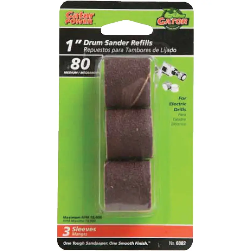 Gator 80-Grit Drum Sander Refills – 1" × 1", 3-Piece Pack 1