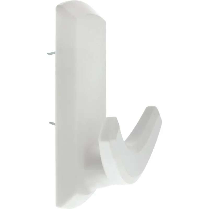 Hillman High And Mighty Double Hook — 20-Lb Capacity, White Rectangular Decorative 1