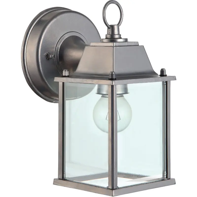 Home Impressions Brushed Nickel Outdoor Wall Lantern Light – 100W Incandescent Painted Fixture 1