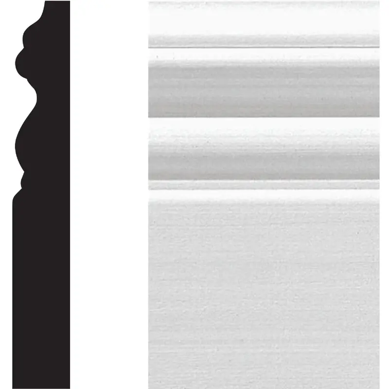 House Of Fara Victorian Base Molding – White Mdf, 5/8" W × 4" H × 8 Ft L 1
