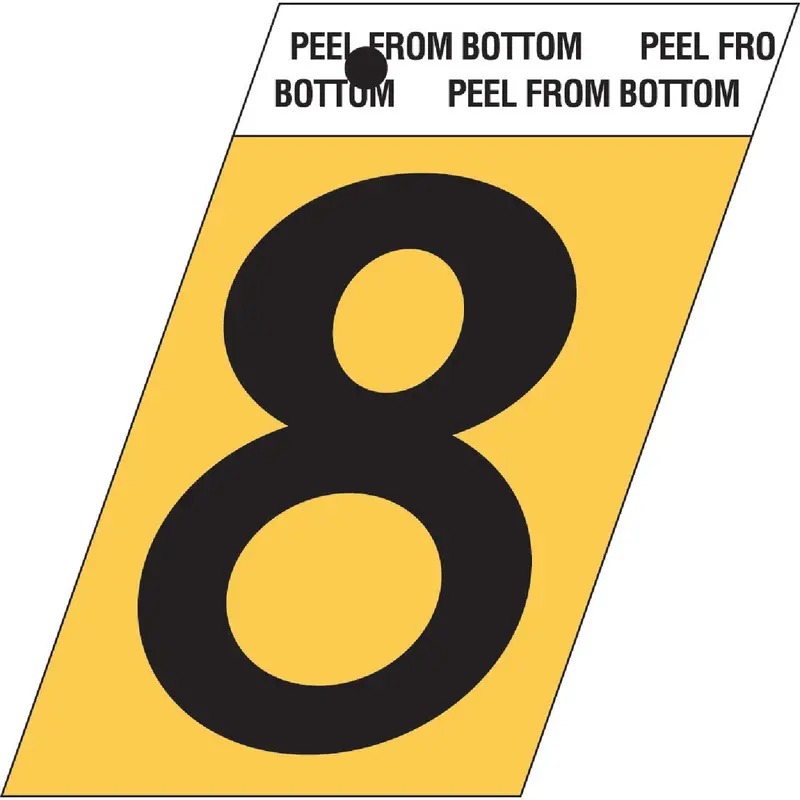 Hy-Ko Aluminum Non-Reflective Adhesive Number Plate – 1-1/2-Inch Height 1