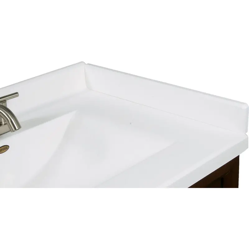 Imperial Marble Cultured Side Splash – Glossy White, 3" H X 19" L, Right-Side Fit 1