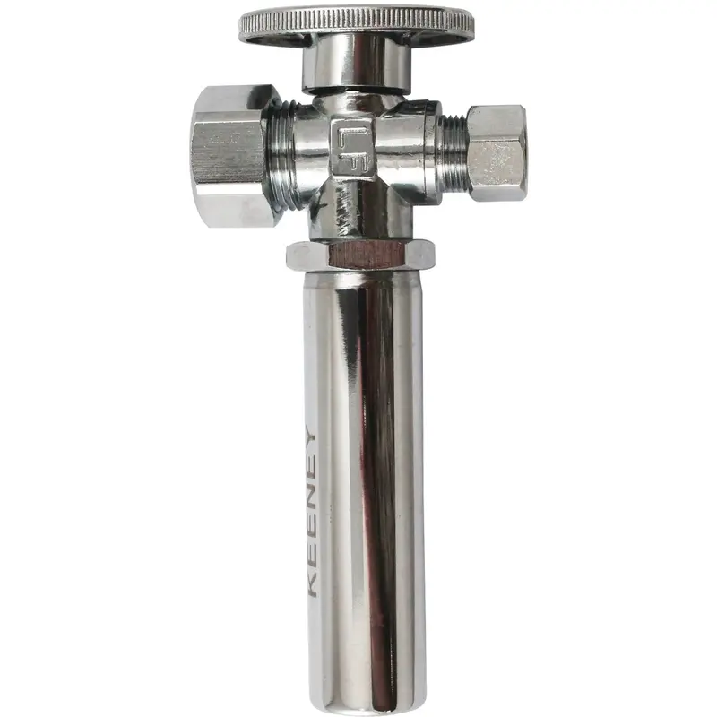 Keeney Quarter-Turn Straight Valve – 5/8" (1/2" Nominal), Chrome-Plated Brass With Built-In Water Hammer Arrestor 1