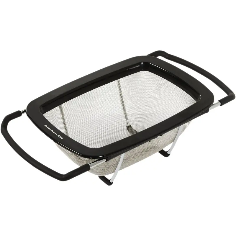 Kitchenaid Expandable Black Stainless-Style Colander For Easy Storage 1