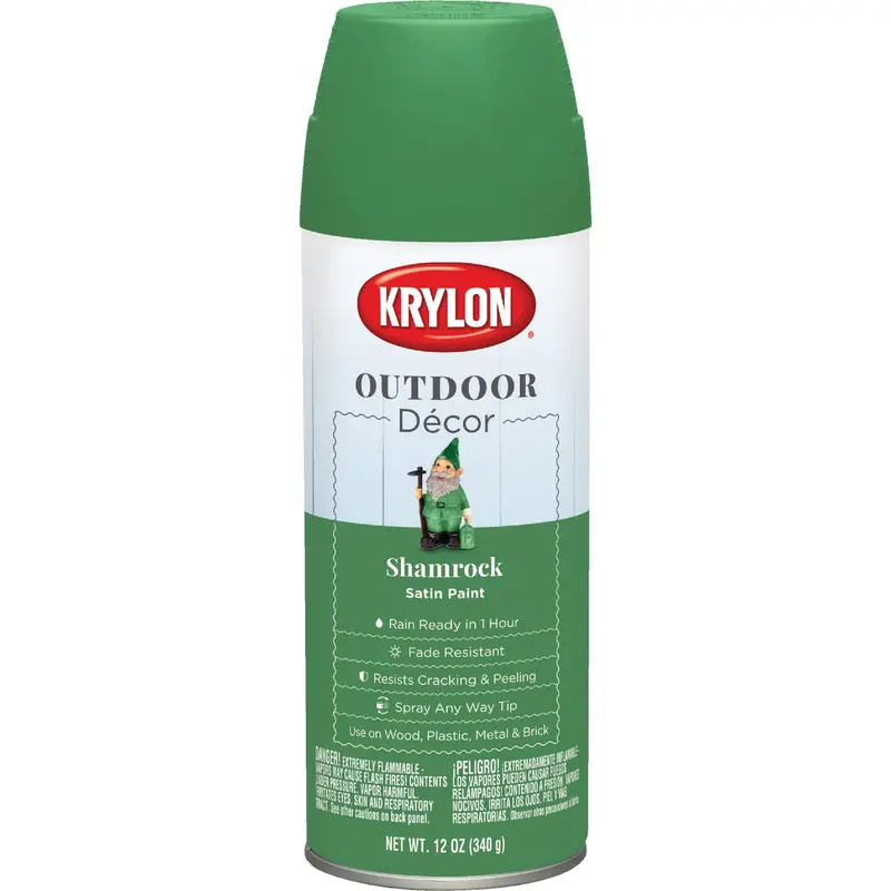 Krylon Outdoor Decor Alkyd Spray Paint – 12-Ounce Satin Shamrock Green Finish 1