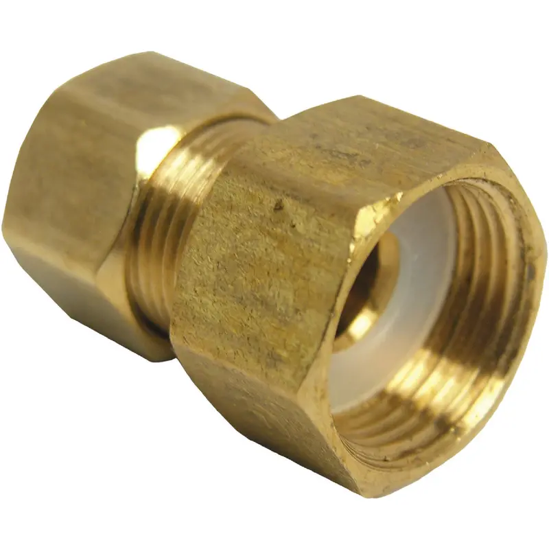 Lasco Brass Compression Adapter – 1/2" Female Compression × 3/8" Male Compression 1