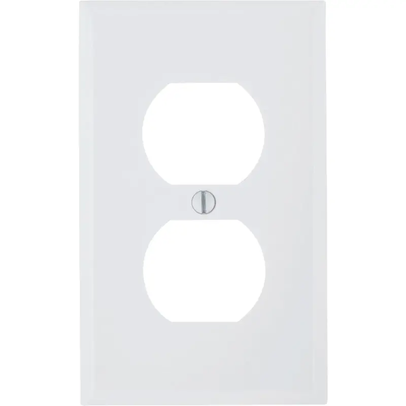 Leviton Commercial Outlet Wall Plate – 1-Gang Thermoplastic, Ivory/White Finish 1
