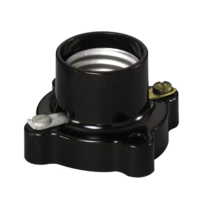 Leviton Phenolic Lampholder – Brown Cleat-Type, Incandescent Rated 1