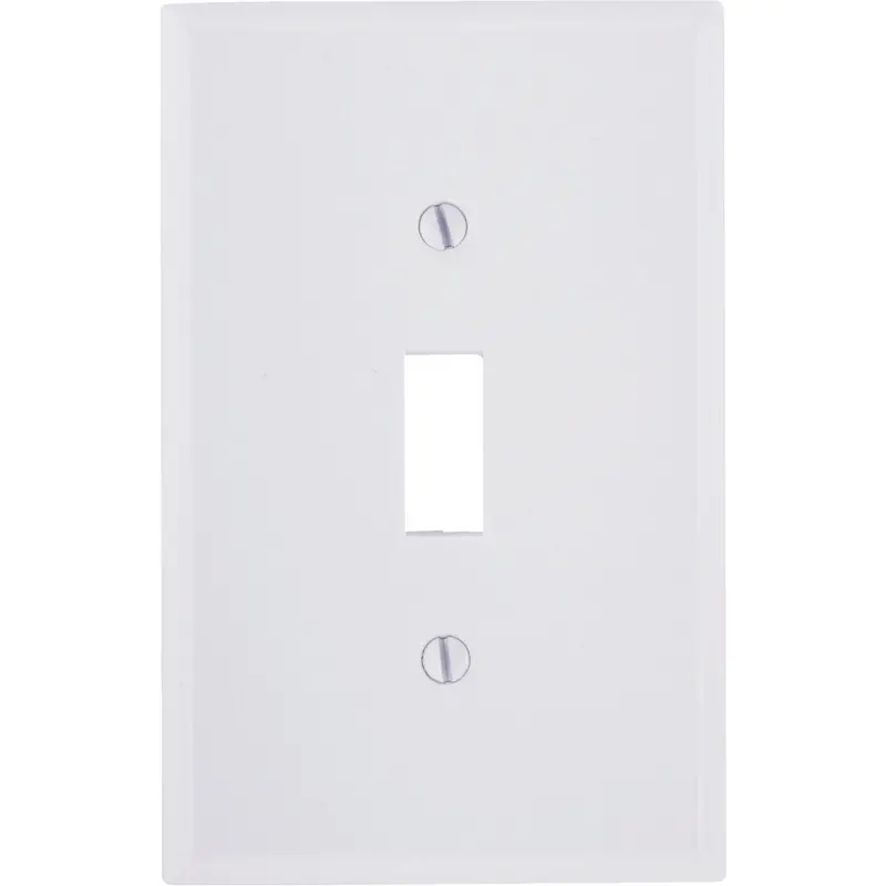 Leviton Smooth White Toggle Switch Wall Plate, 1-Gang Midway Design 1