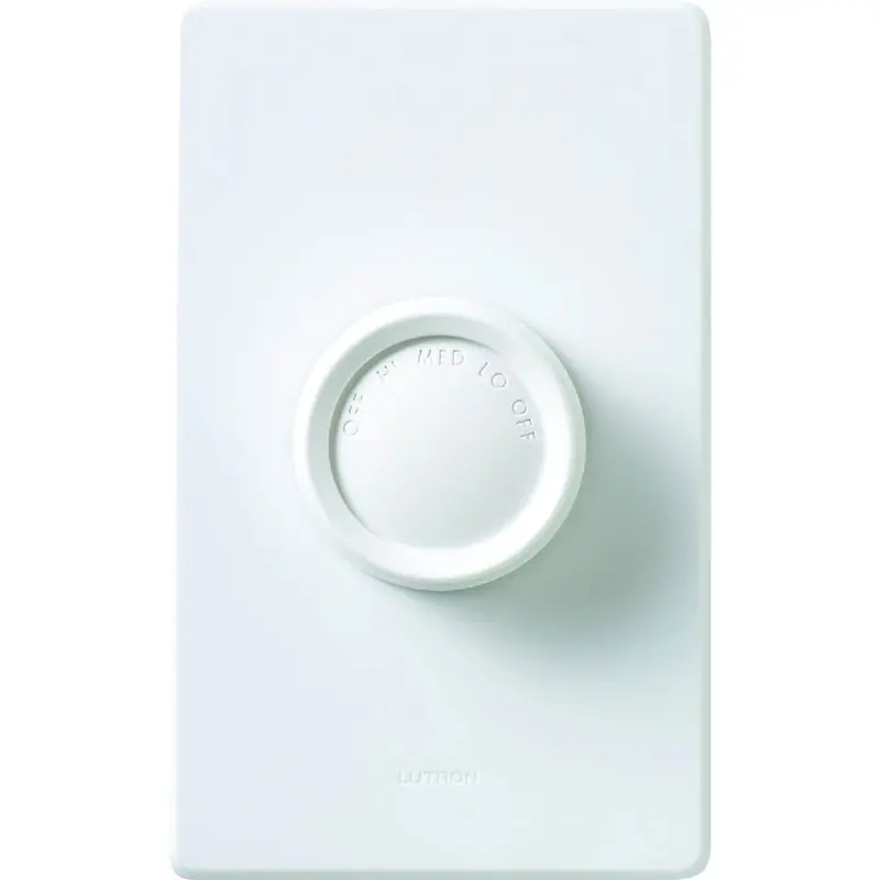 Lutron 3-Speed Fan Control Switch – Single-Pole Rotary Dimmer In Ivory/White 1