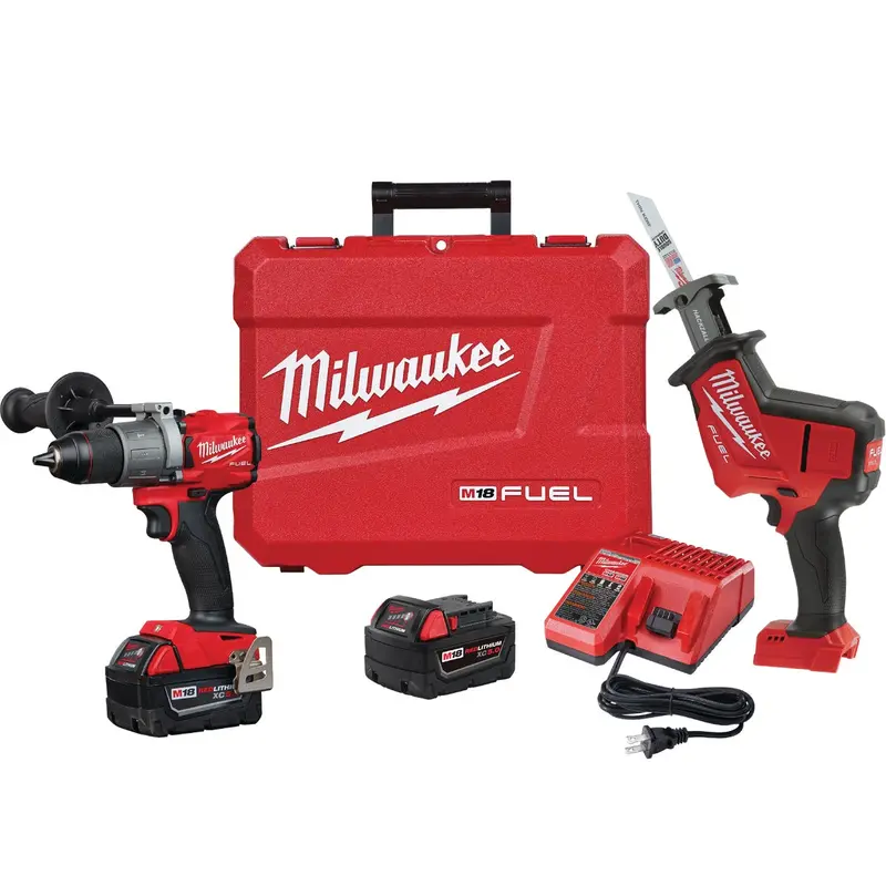 Milwaukee M18 Fuel 2-Tool Combo Kit – Hammer Drill & Reciprocating Saw, 18V Cordless Bundle 1