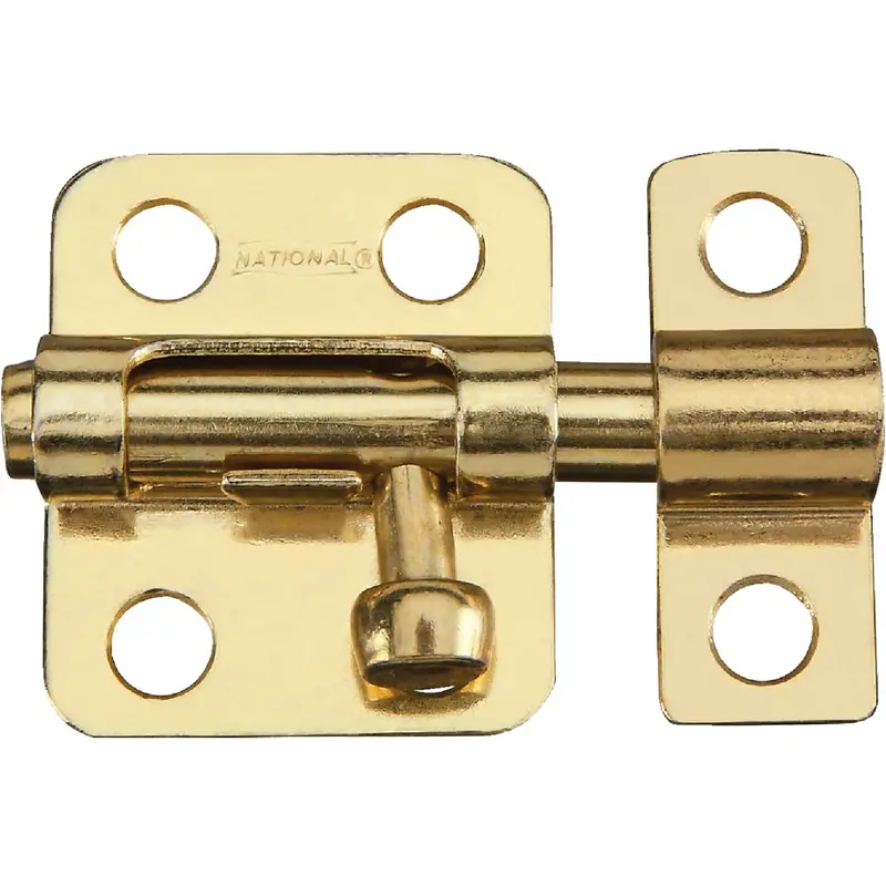 National Cellar Window Barrel Bolt – 2-Inch Satin Brass Finish 1