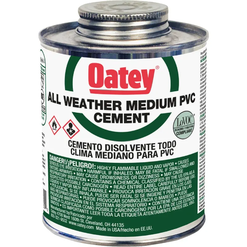 Oatey All-Weather Pvc Cement – 32 Oz, Medium-Bodied Clear Formula 1