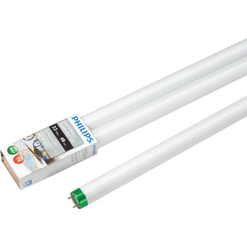 Philips T8 Fluorescent Tube Light Bulb – 48-Inch, 32W Cool White, Bi-Pin Base (2-Pack) 1