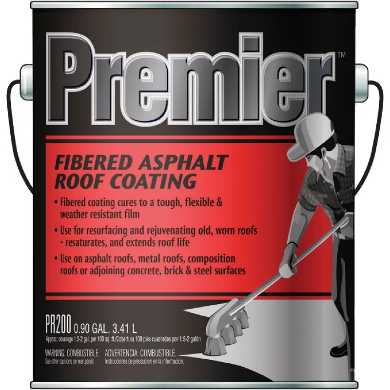 Premier Fibered Asphalt Roof Coating – 1 Gallon Waterproof Sealant For Flat Roofs 1