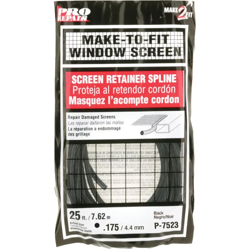 Prime-Line 0.175-Inch Diameter Black Vinyl Screen Spline – 25-Foot Roll 1