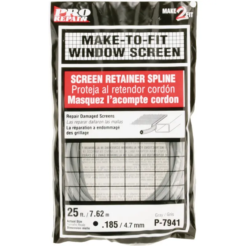 Prime-Line Vinyl Screen Retainer Spline – 0.185 In. Diameter, 25 Ft. Gray Roll 1
