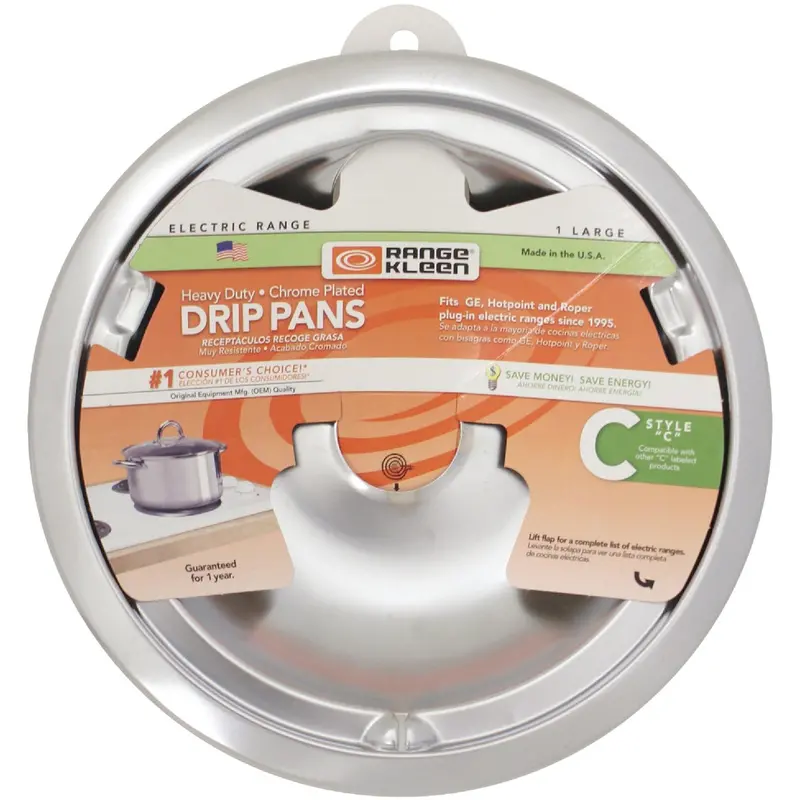 Range Kleen Chrome Drip Pan – 8-Inch Round Electric Cooktop Style 1