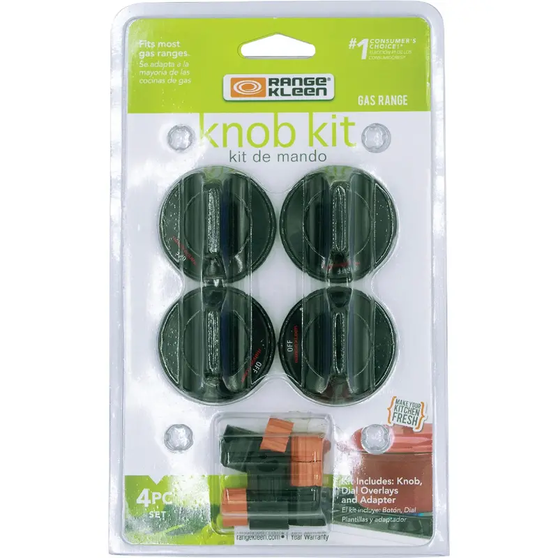 Range Kleen Replacement Gas Range Knobs – Black, Set Of 4, Universal Fit 1