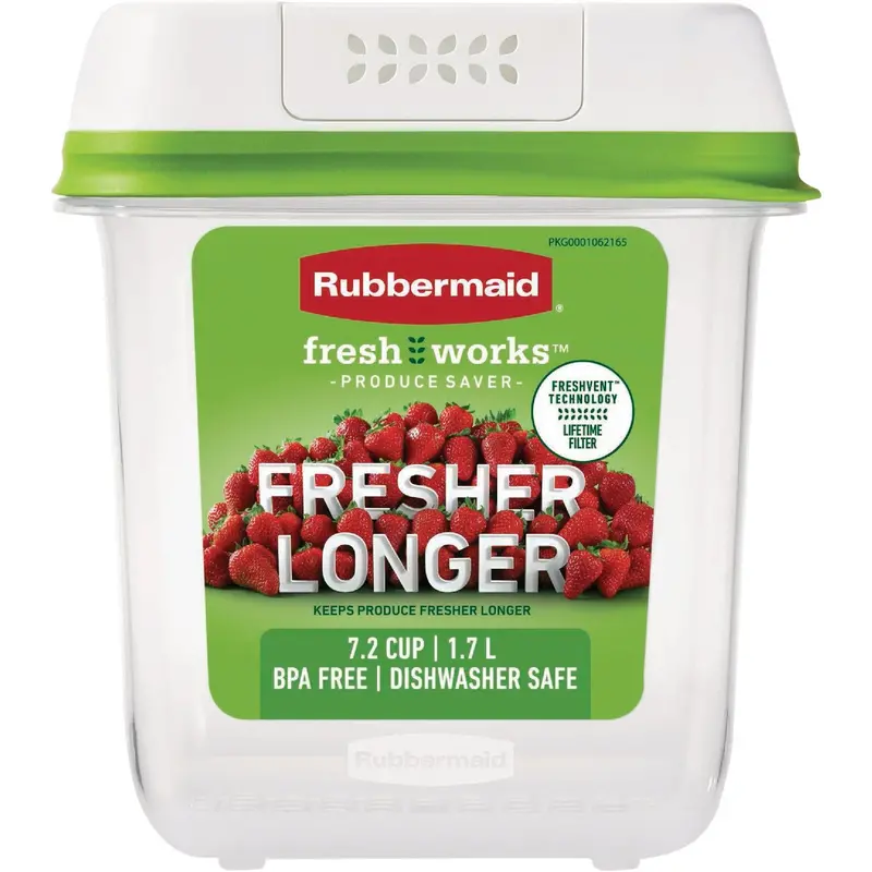 Rubbermaid Freshworks Medium Produce Storage Container – 7.2 Cup Clear Bpa-Free Design 1