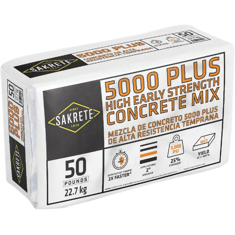 Sakrete 50-Pound Pre-Mixed Concrete – Fast-Setting, High-Strength Pourable Mix 1
