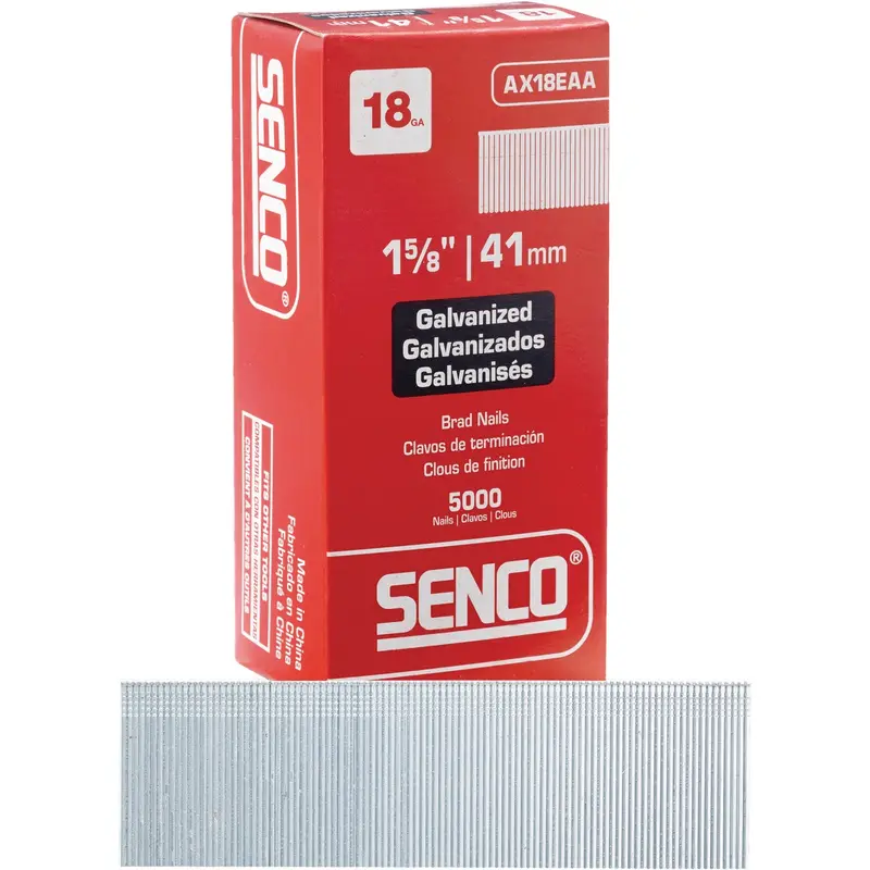 Senco Galvanized 18-Gauge Brad Nails – 1-5/8 Inch, 5000 Count 1
