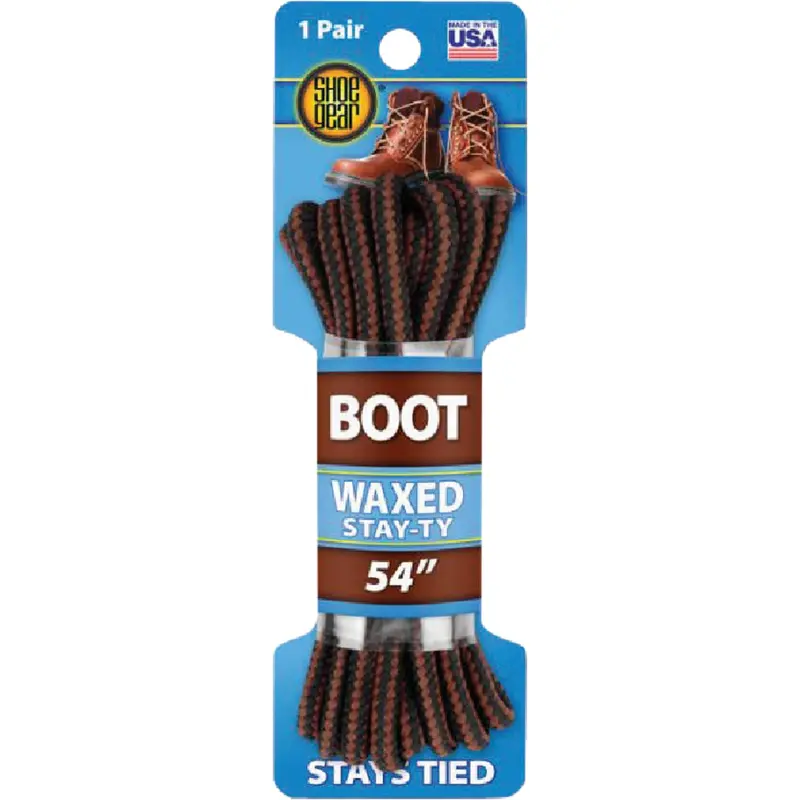 Shoe Gear Waxed Round Boot Laces – 54 In., Durable Polyester Core 1
