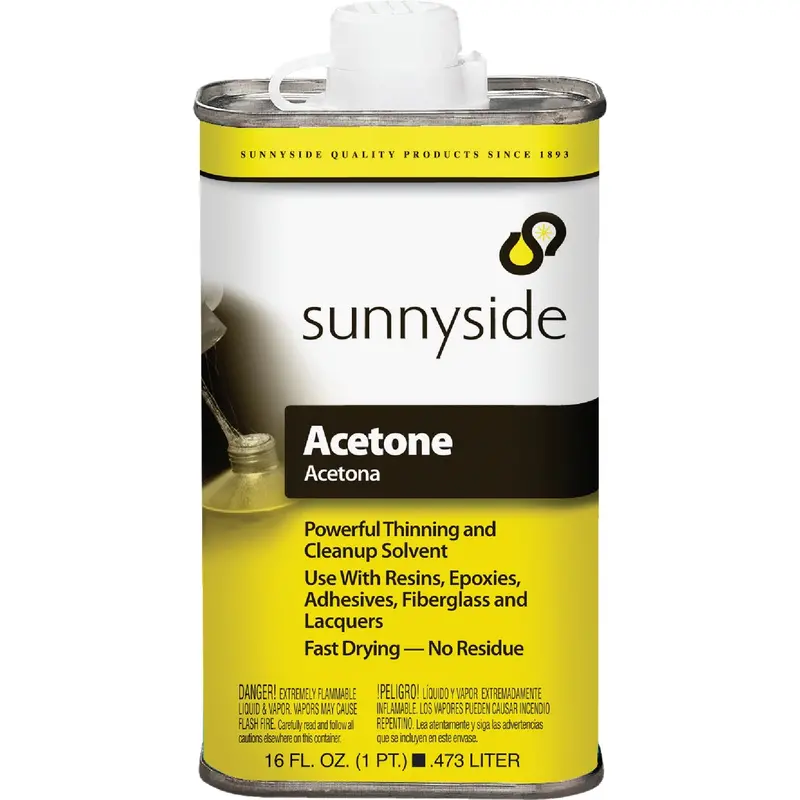 Sunnyside Pure Acetone Solvent – Pint Container For Cleaning And Thinning 1