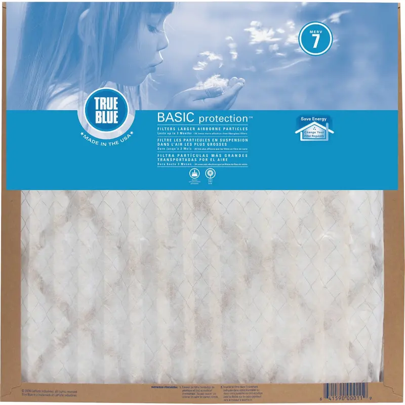 True Blue Merv 7 Furnace Filter — 25-Inch × 25-Inch × 1-Inch Basic Protection 1
