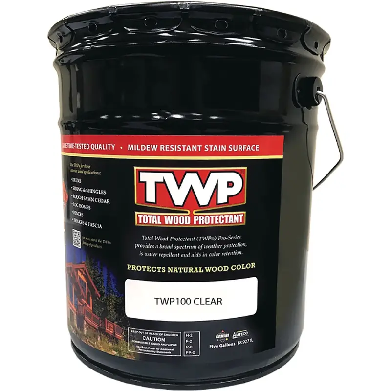 Twp 100 Pro Series Semi-Transparent Deck Stain – Clear Wood Protectant, 5-Gallon Pail 1