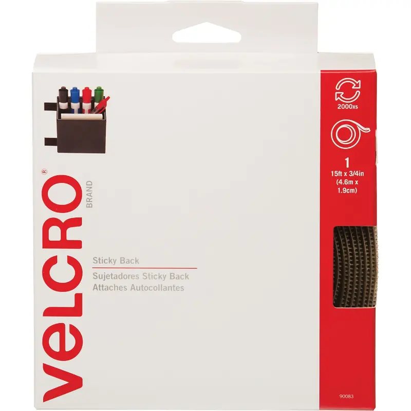 Velcro Brand Sticky-Back Hook And Loop Roll – 3/4" X 15 Ft, Beige 1