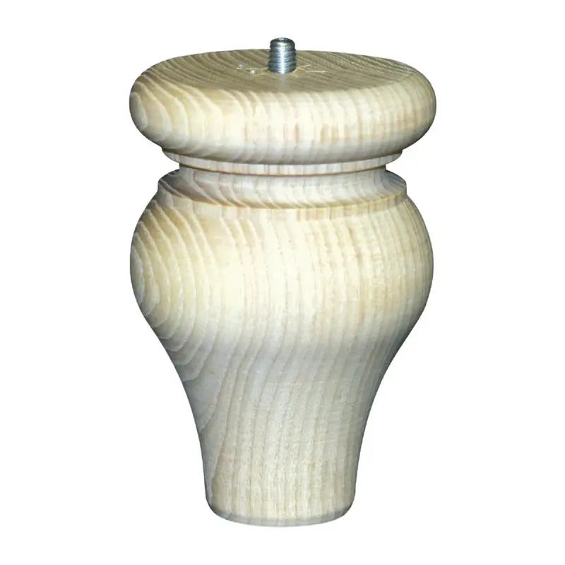 Waddell Tulip-Shaped Ash Bun Foot – 4-3/4 In. X 3-1/4 In. Decorative Furniture Leg 1